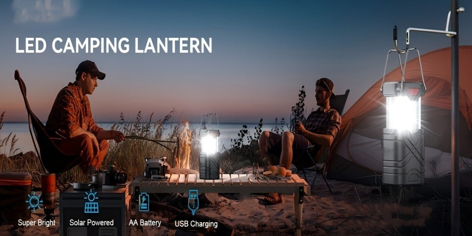 IPX5 Waterproof Camping Lantern 4 & 8 Pack – Rechargeable LED, 1200mAh Solar & USB, 3 Power Ways, Hurricane Flashlight Lantern for Emergency, Power Outage & Outdoor Camping