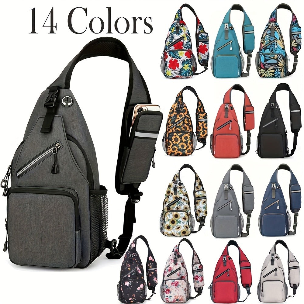 Crossbody Bag for Women & Men, Large Capacity Single Shoulder Bag with Zipper, Lightweight Multi-Pocket Design, Casual Sling Bag for Travel, Hiking, Work & Daily Use – Multiple Colors Available