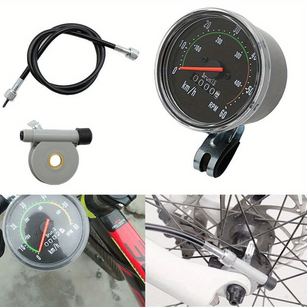 Bicycle Speedometer Classic Chrome Bezel Kit - Black, Left/Right Mountable, Fits 26/27.5/28/29 Inch Handlebars, General Bike & Exercycle