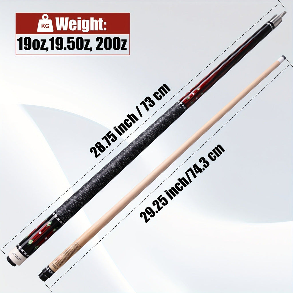 Professional Billiard Cue Stick 58 Inch Canadian Maple Wood – 12.5mm Tip, 19oz / 19.5oz / 20oz, Irish Linen Grip, 5 Color Options – Pool Cue for House, Bar & Club