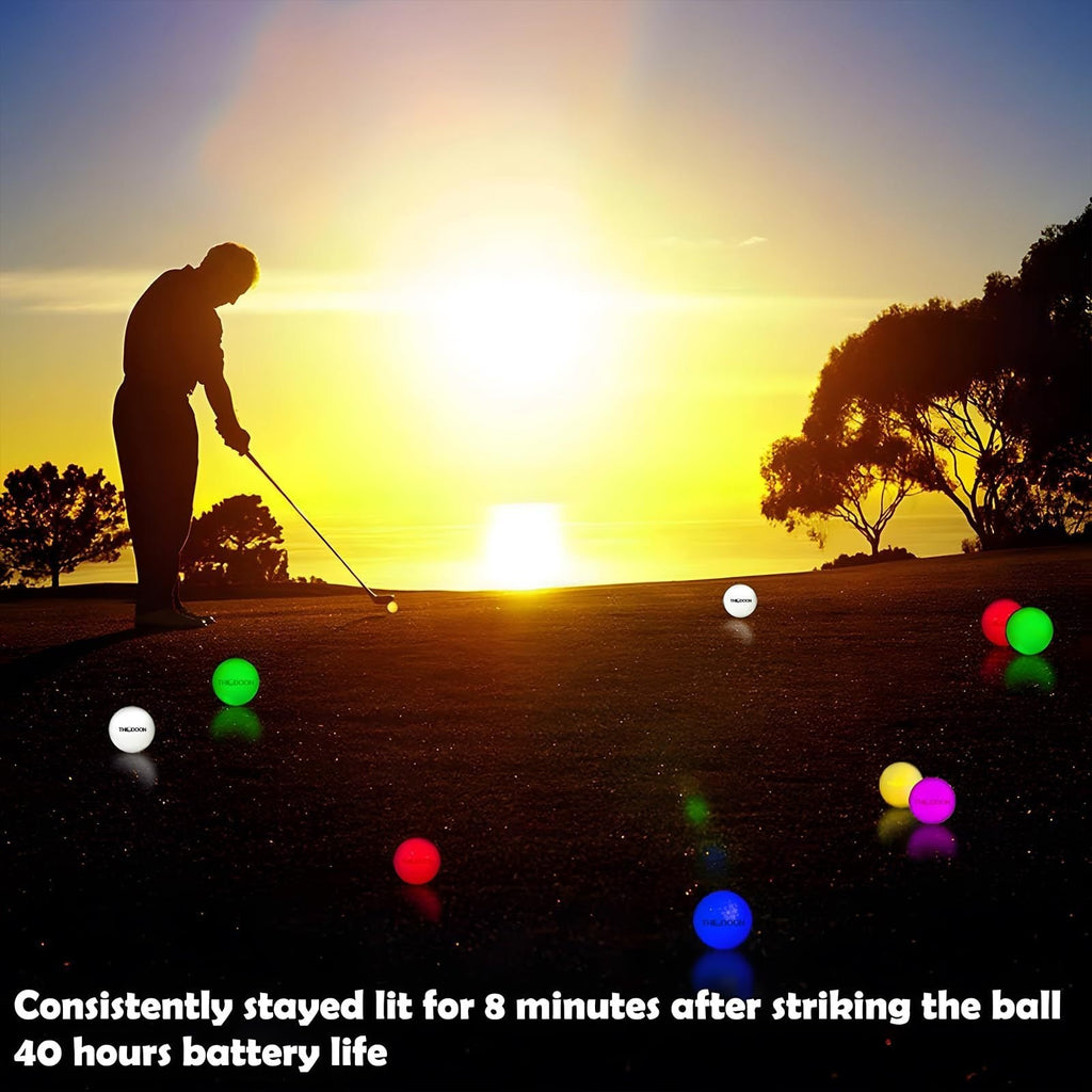 Glow in the Dark Golf Balls 12 Pack – LED Night Golf Balls for Nighttime Play, Luminous Glowing Golf Ball Set, Perfect Holiday Gift for Men Women Golfers Friends & Family