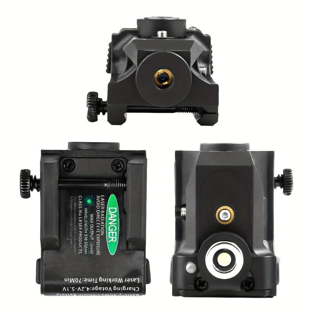 Compact Green Laser Sight Magnetic USB Charging Ambidextrous Low Profile 20mm Picatinny Rail for Handgun Pistol Airgun 150-300m Range PA66 Nylon