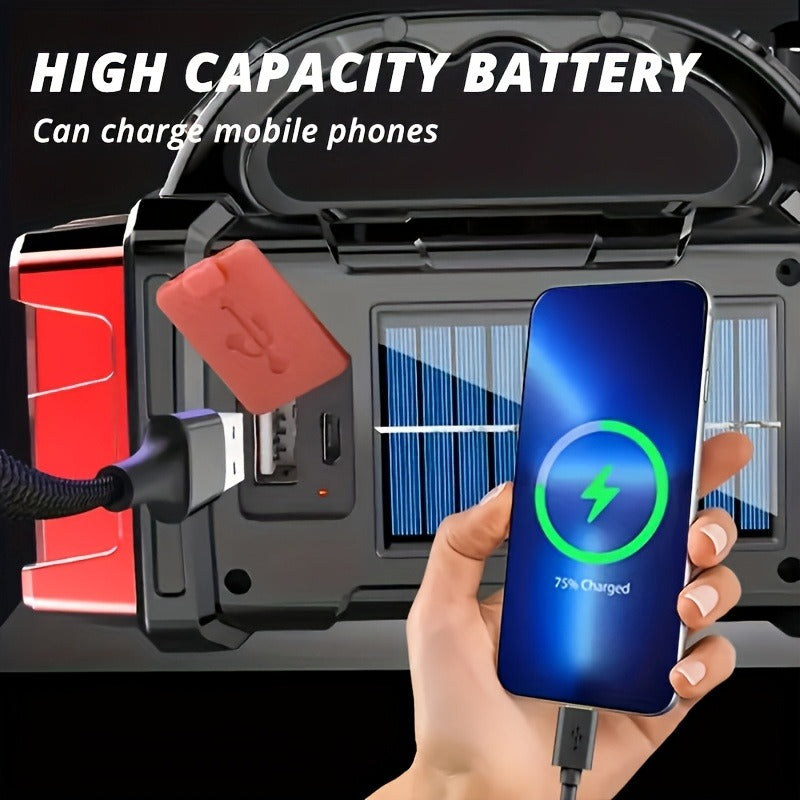 Rechargeable Solar Flashlight 2000 Lumen LED Torch with Power Bank USB-C Charging for Camping Hiking Outdoor Emergency