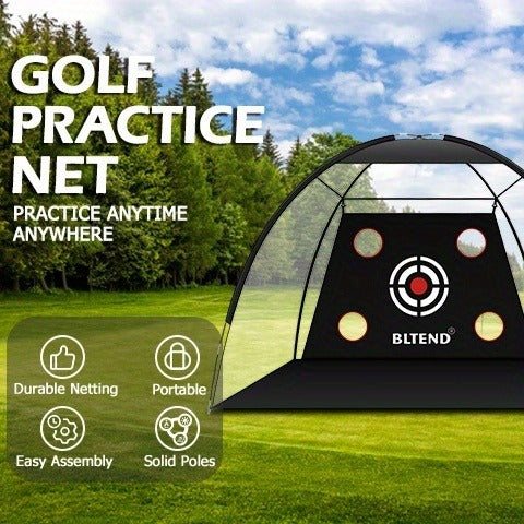 Golf Practice Net with Mat Set 10x7ft – Heavy Duty Backyard Driving Hitting Net with Turf Mat Golf Balls Rubber Tees & Carry Bag for Indoor Outdoor Training – Golf Gift for Men Women