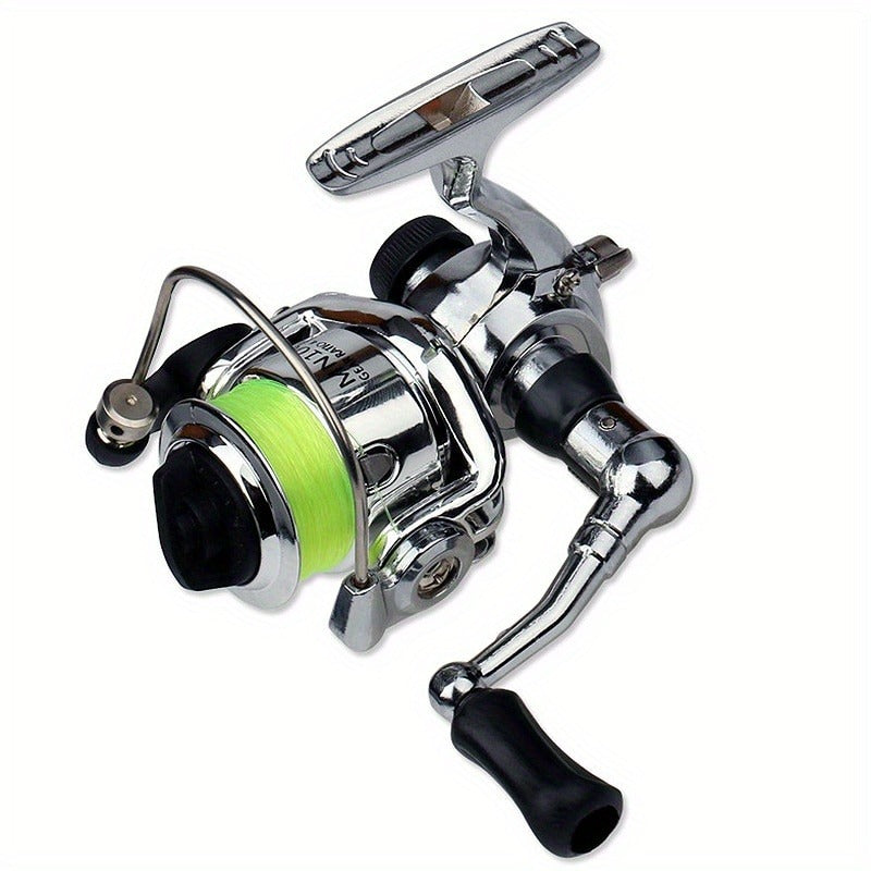 Mini 100 Spinning Fishing Reel – 4.3:1 High-Speed Gear Ratio, Aluminum Alloy Body, Interchangeable Rocker Arm, Ambidextrous, Includes 109 Yards of Line – Lightweight Reel for Freshwater & Saltwater Fishing