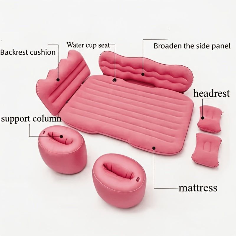 Car Inflatable Mattress SUV Back Seat Sleeping Pad Foldable Portable Travel Air Bed with Electric Pump Storage Bag Repair Kit for Camping Road Trip Outdoor Adventure Fits SUV Sedan MPV