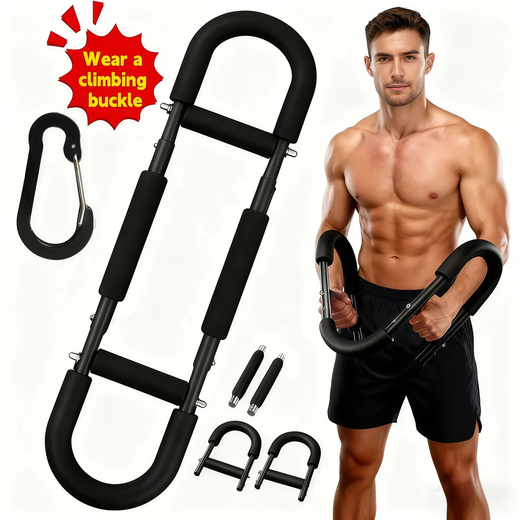 Arm Strength Trainer Three-Bar Chest Expander, Adjustable Multi-Level Resistance, Portable Detachable Forearm & Chest Workout Device for Home Gym, Strength Training & Muscle Building