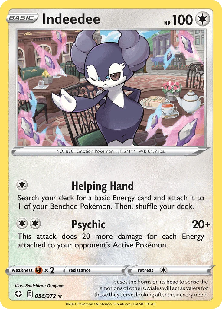 Indeedee (056/072) (Theme Deck Exclusive) [Sword & Shield: Shining Fates]