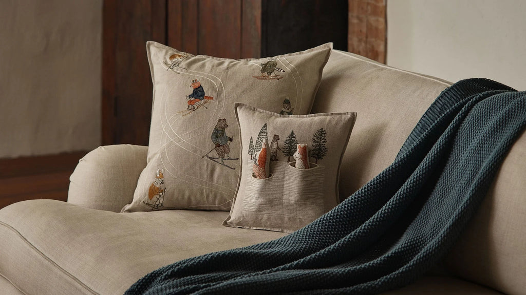 Coral & Tusk Winter Foxes Pocket Pillow