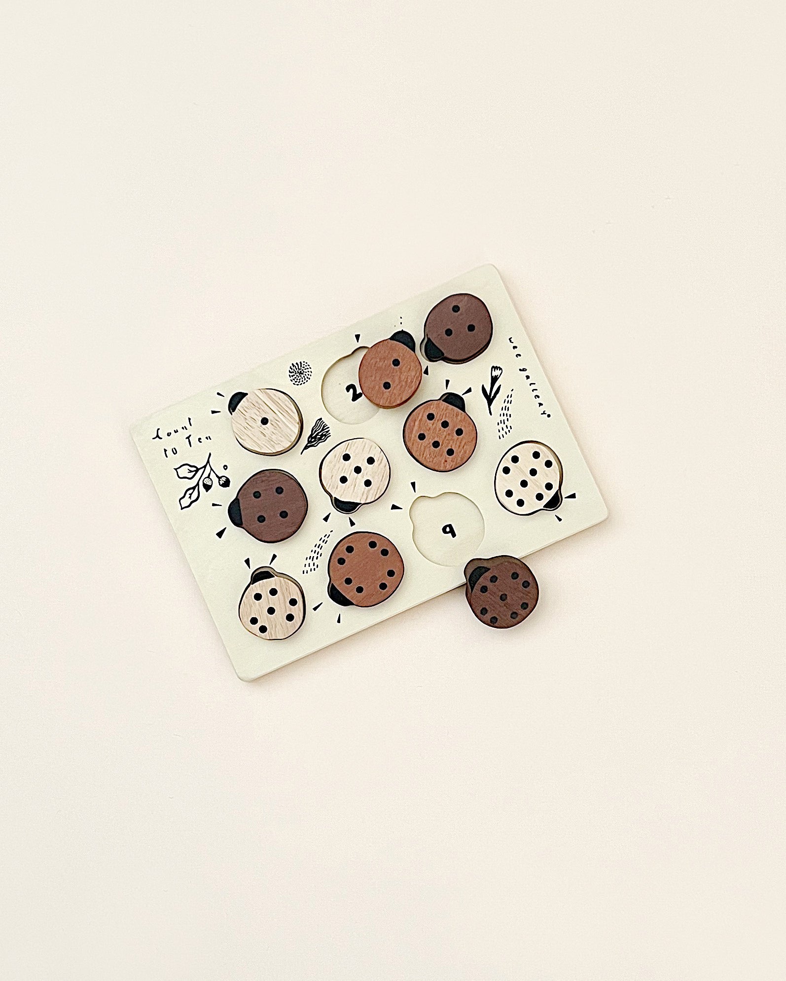 Wooden Tray Puzzle - Count to 10 Ladybugs