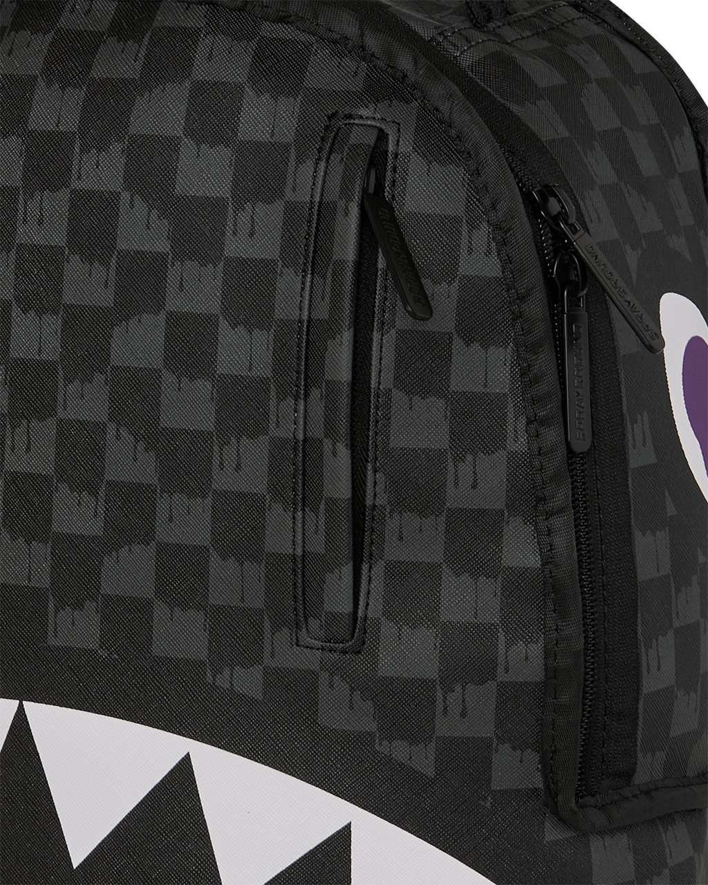 REVERSE MODE - PURPLE VELOUR TO BLACK CHECK BACKPACK
