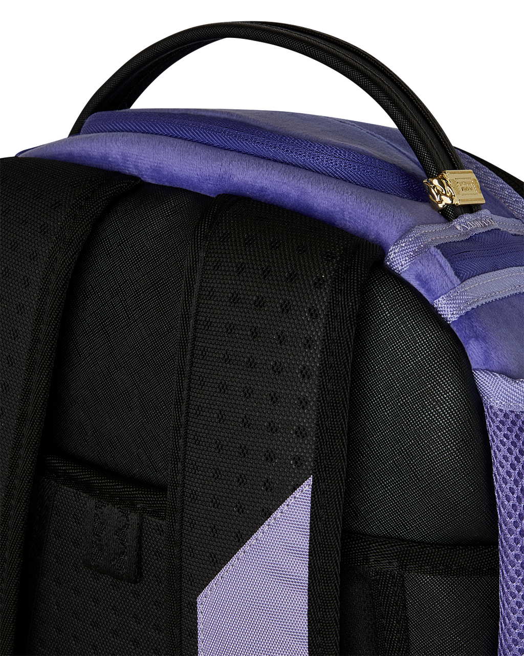 REVERSE MODE - PURPLE VELOUR TO BLACK CHECK BACKPACK