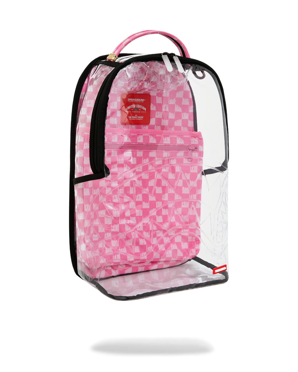 CLEAR DLX BACKPACK - CHECKED OUT (PINK DRIP)