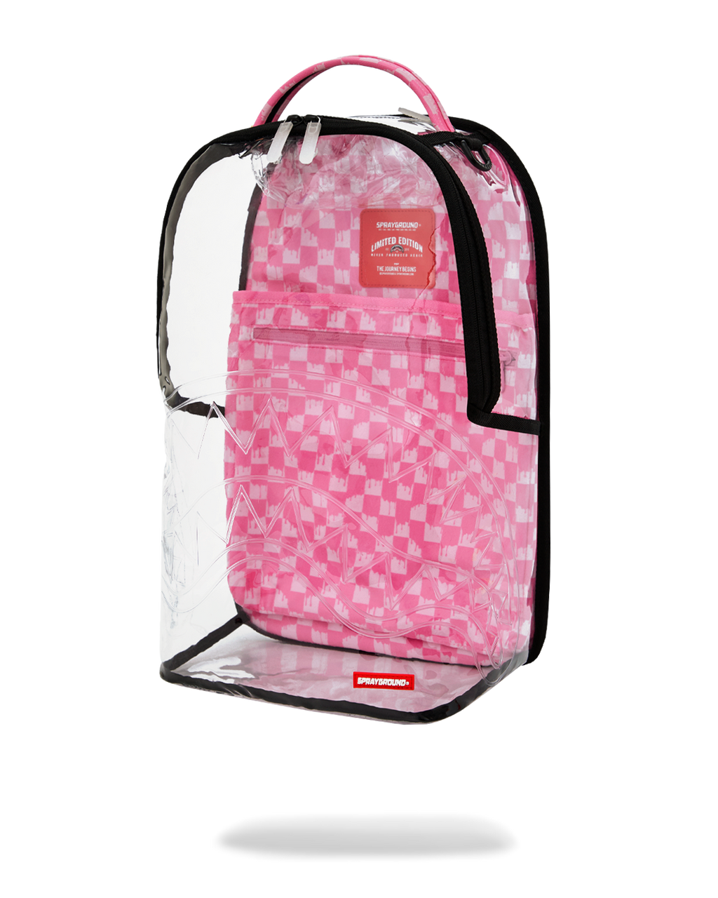 CLEAR DLX BACKPACK - CHECKED OUT (PINK DRIP)