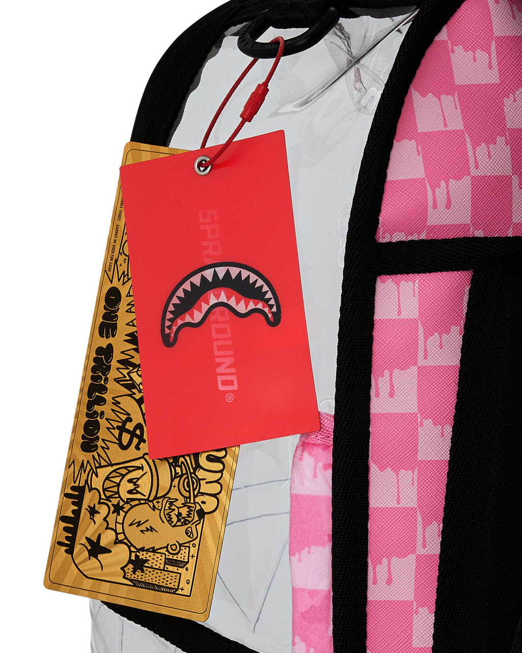 CLEAR DLX BACKPACK - CHECKED OUT (PINK DRIP)