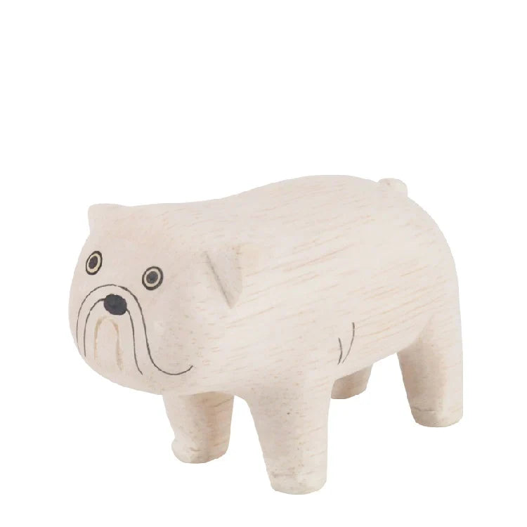 Handmade Tiny Wooden Bulldog