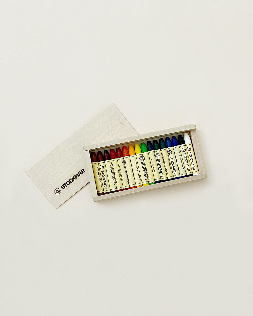 Stockmar Wax Stick Crayons Wooden Box - 16 Assorted