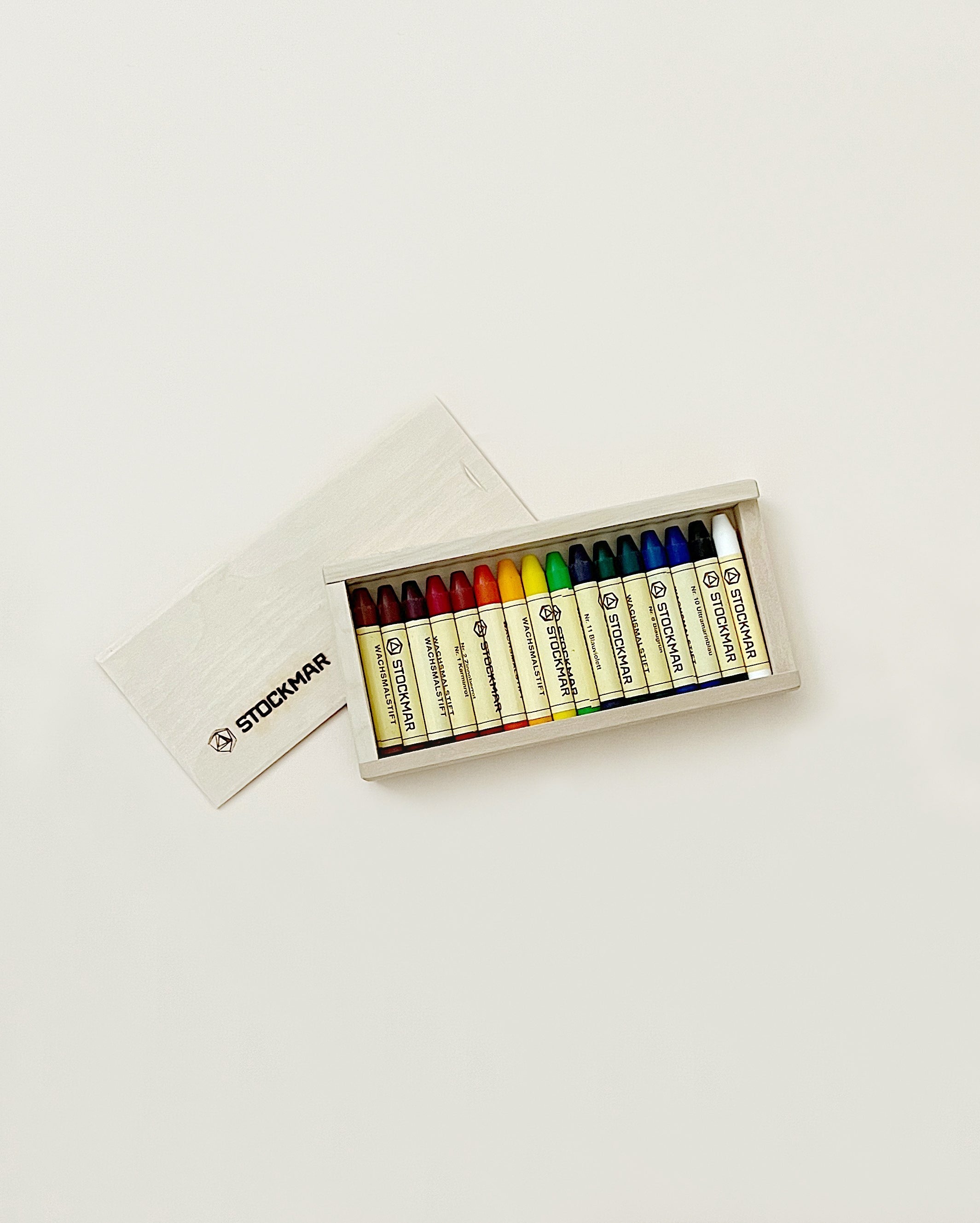 Stockmar Wax Stick Crayons Wooden Box - 16 Assorted