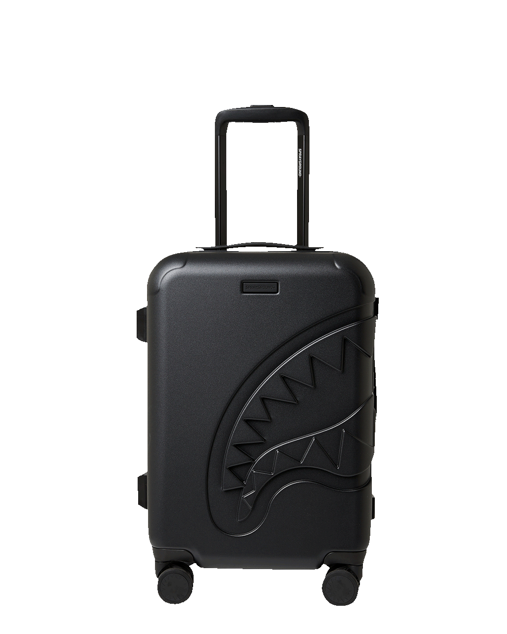 THE JOURNEY BEGINS SHARKITECTURE CARRY-ON LUGGAGE BLACK WITH EXTRA STICKERS