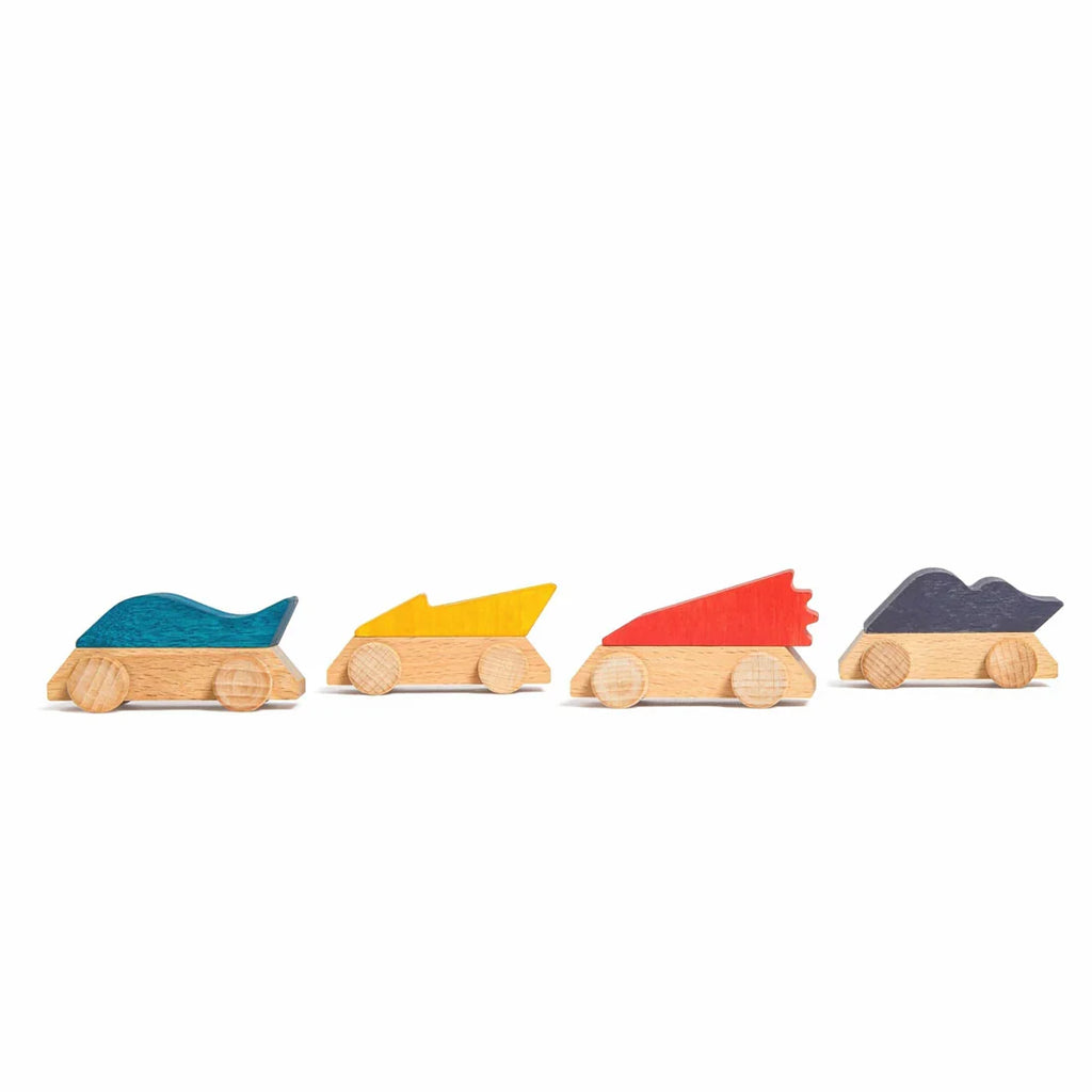 Lubulona Wooden Pack of 4 Supercars