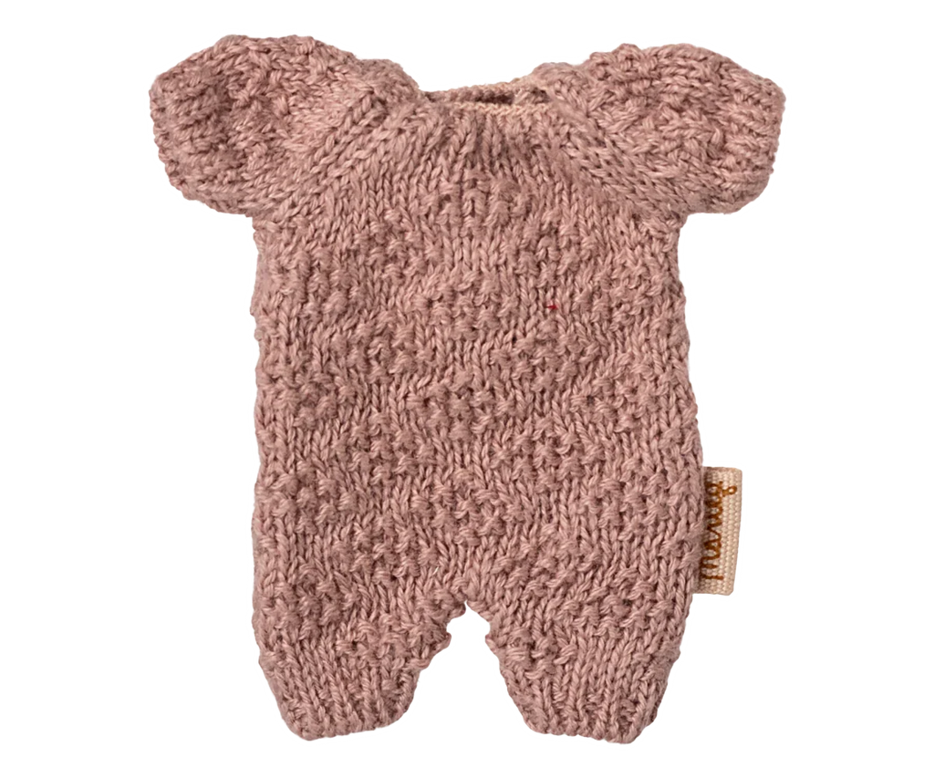 Maileg Extra Clothing: Knitted Suit, Micro - Heather for Micro Bunny