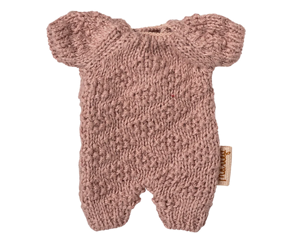 Maileg Extra Clothing: Knitted Suit, Micro - Heather for Micro Bunny