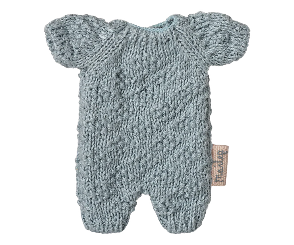 Maileg Extra Clothing: Knitted Suit, Micro - Blue for Micro Bunny
