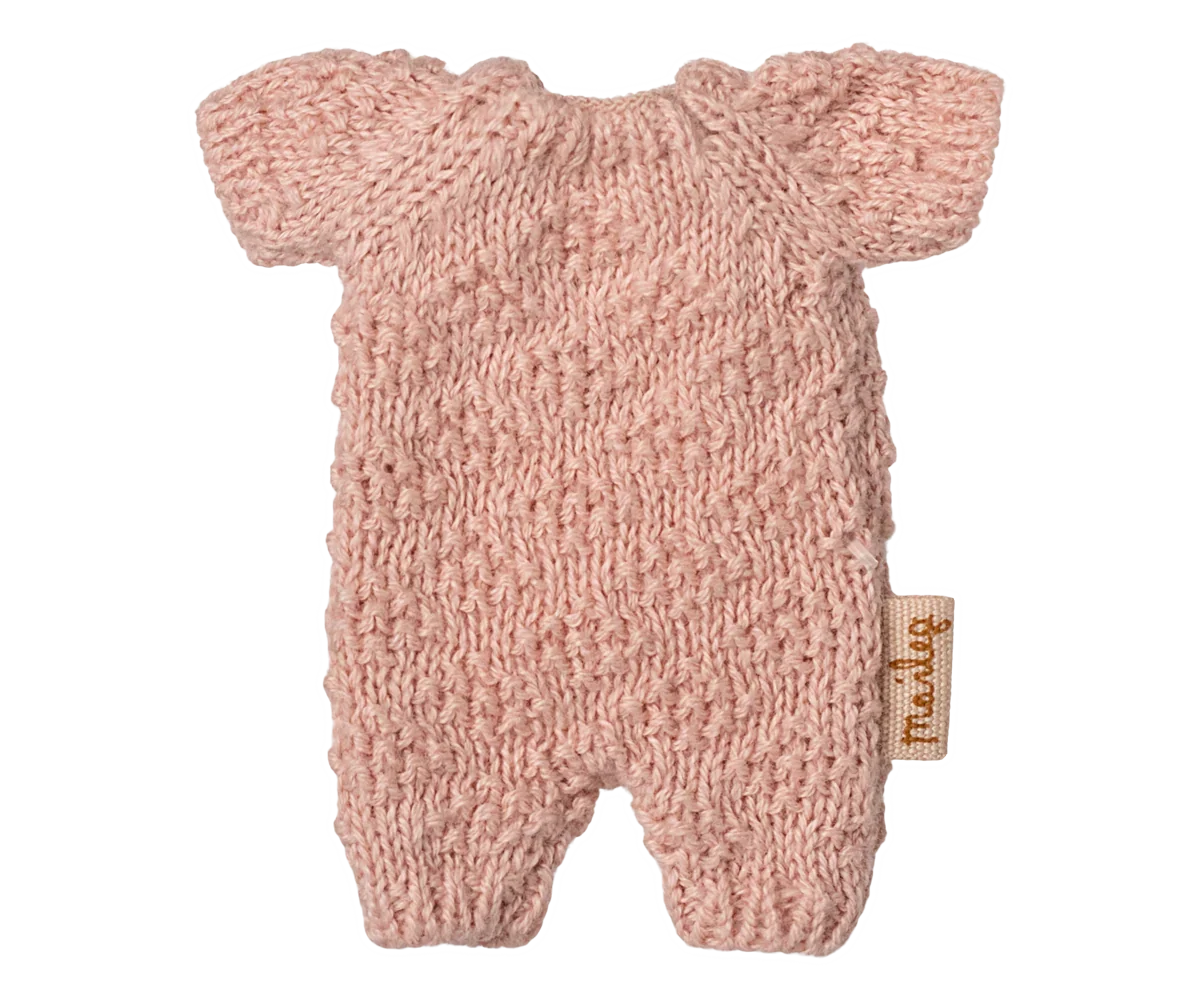 Maileg Extra Clothing: Knitted Suit, Micro - Rose for Micro Bunny