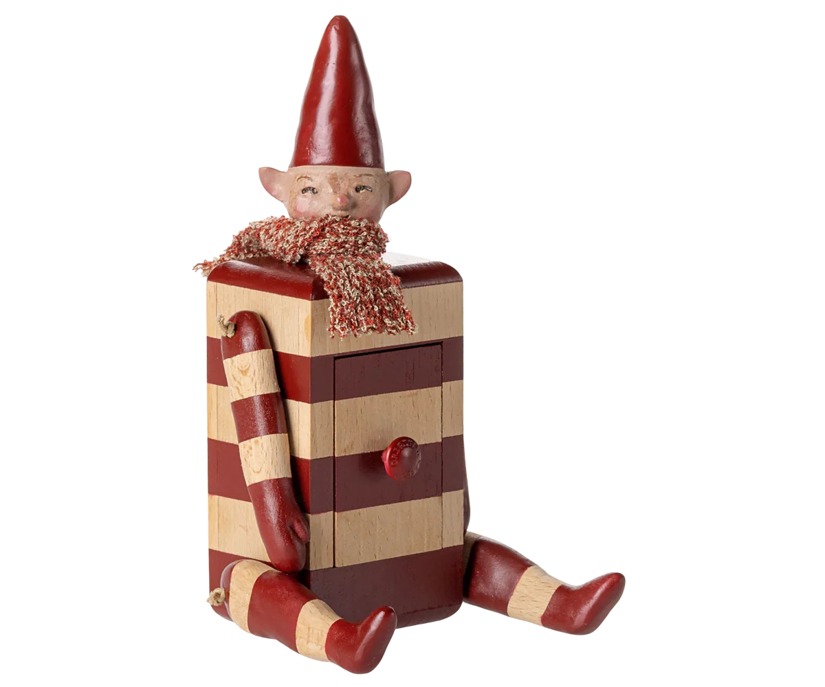 PRE-ORDER: Maileg Elf with Drawer - Red (Estimated Arrival Mid August)