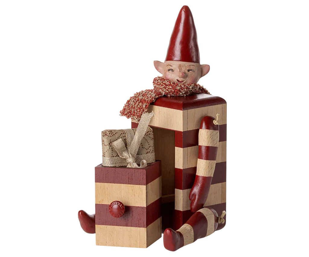 PRE-ORDER: Maileg Elf with Drawer - Red (Estimated Arrival Mid August)