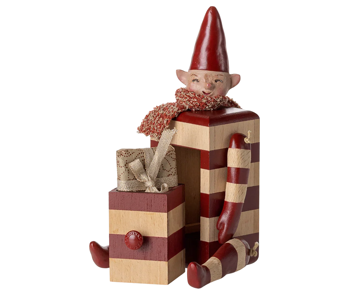 PRE-ORDER: Maileg Elf with Drawer - Red (Estimated Arrival Mid August)