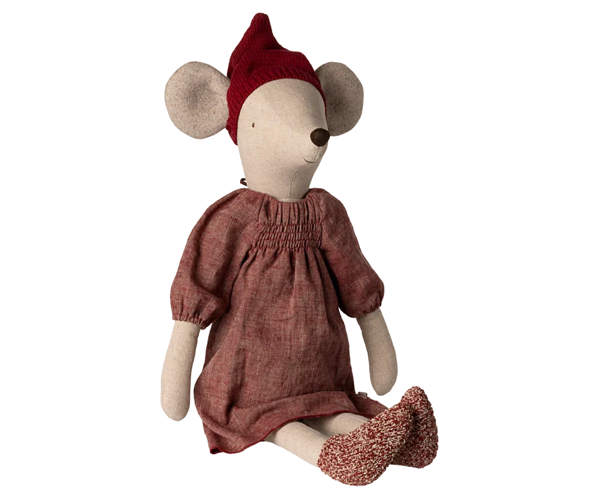 PRE-ORDER: Maileg Christmas Mouse, Maxi - Girl (Estimated Arrival Early September)