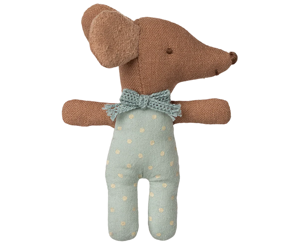Maileg Sleepy Wakey Baby Mouse in Matchbox - Blue