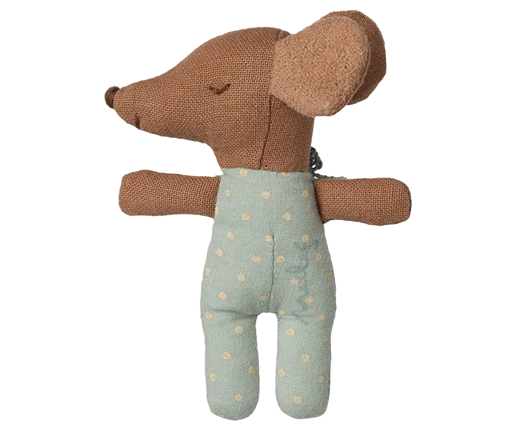Maileg Sleepy Wakey Baby Mouse in Matchbox - Blue
