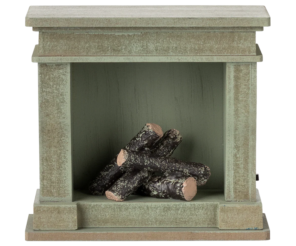 Maileg Fireplace, Miniature - Dusty Green