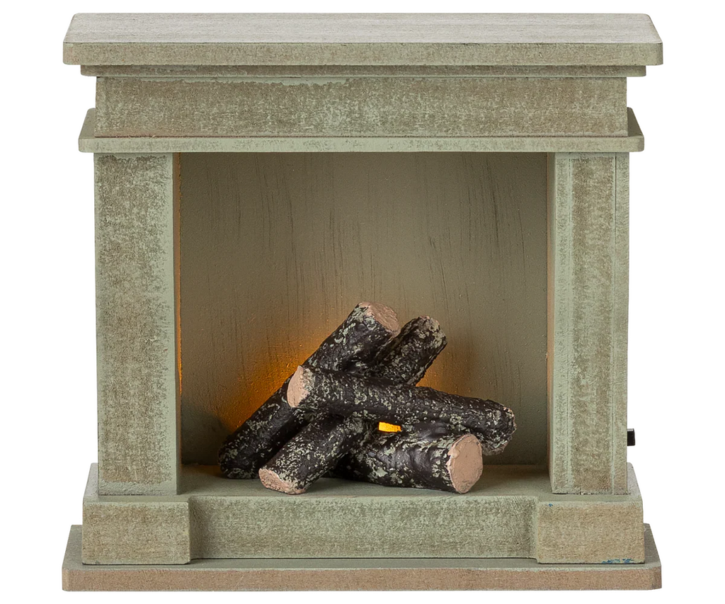 Maileg Fireplace, Miniature - Dusty Green