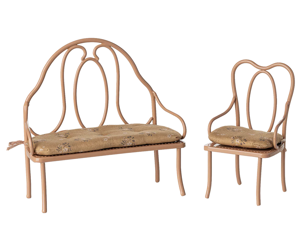 Maileg Vintage Chair, Mini - Dark Powder (Larger Size)