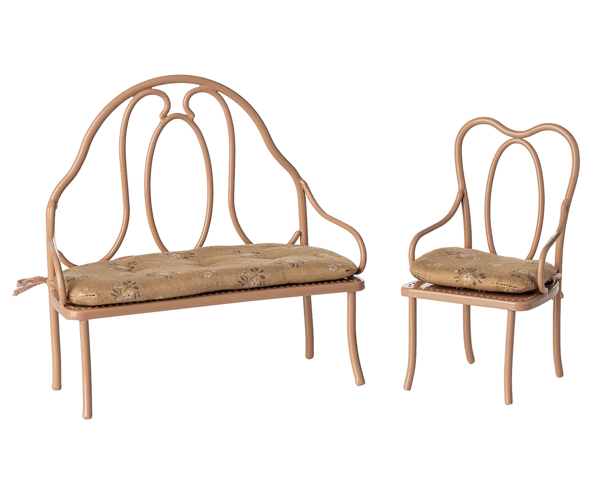 Maileg Vintage Chair, Mini - Dark Powder (Larger Size)