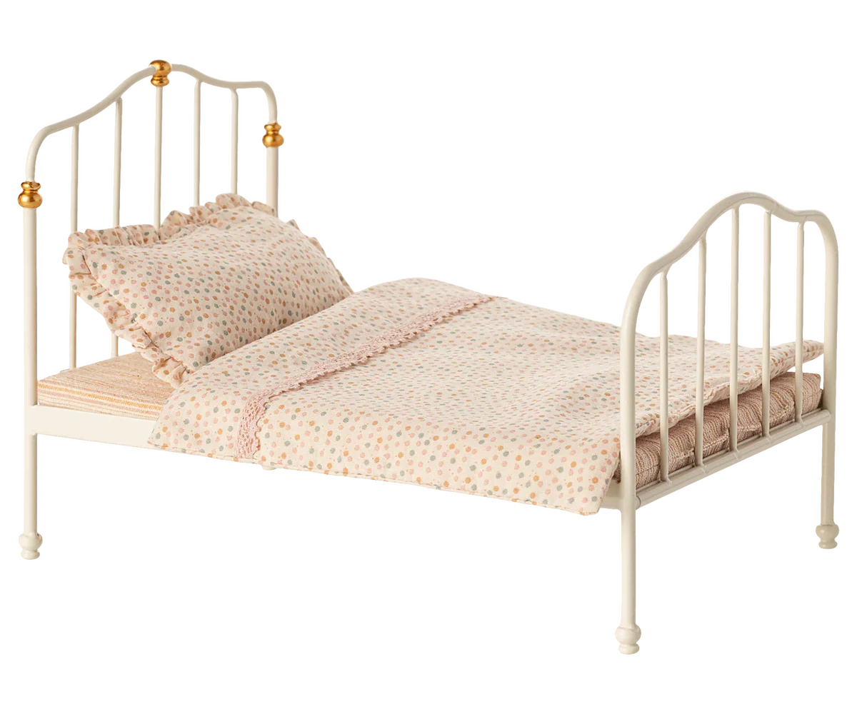 Maileg Vintage Bed, Mouse Size - Off White