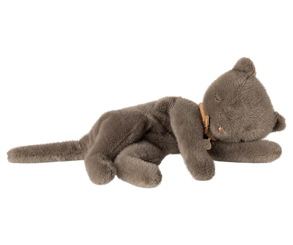Maileg Sleeping Kitten Plush, Medium - Grey