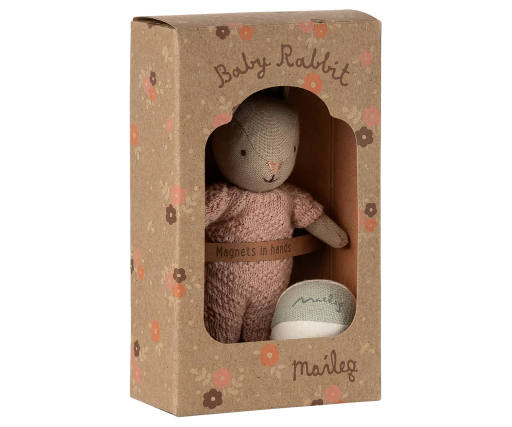 Maileg Rabbit With Accessories, Micro - Sand - Rose