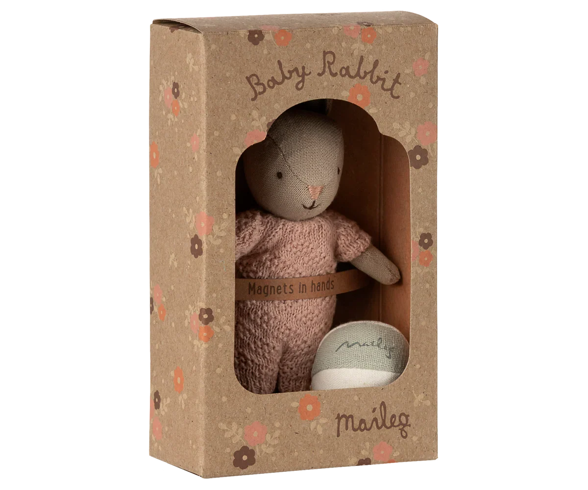 Maileg Rabbit With Accessories, Micro - Sand - Rose