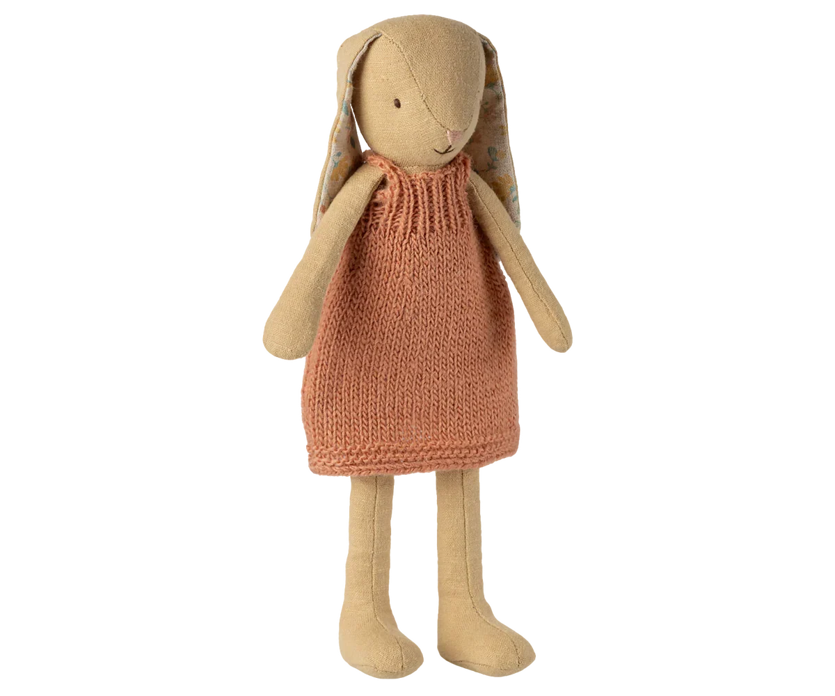 Maileg Bunny, Size 2 - Cream Yellow - Knitted Dress