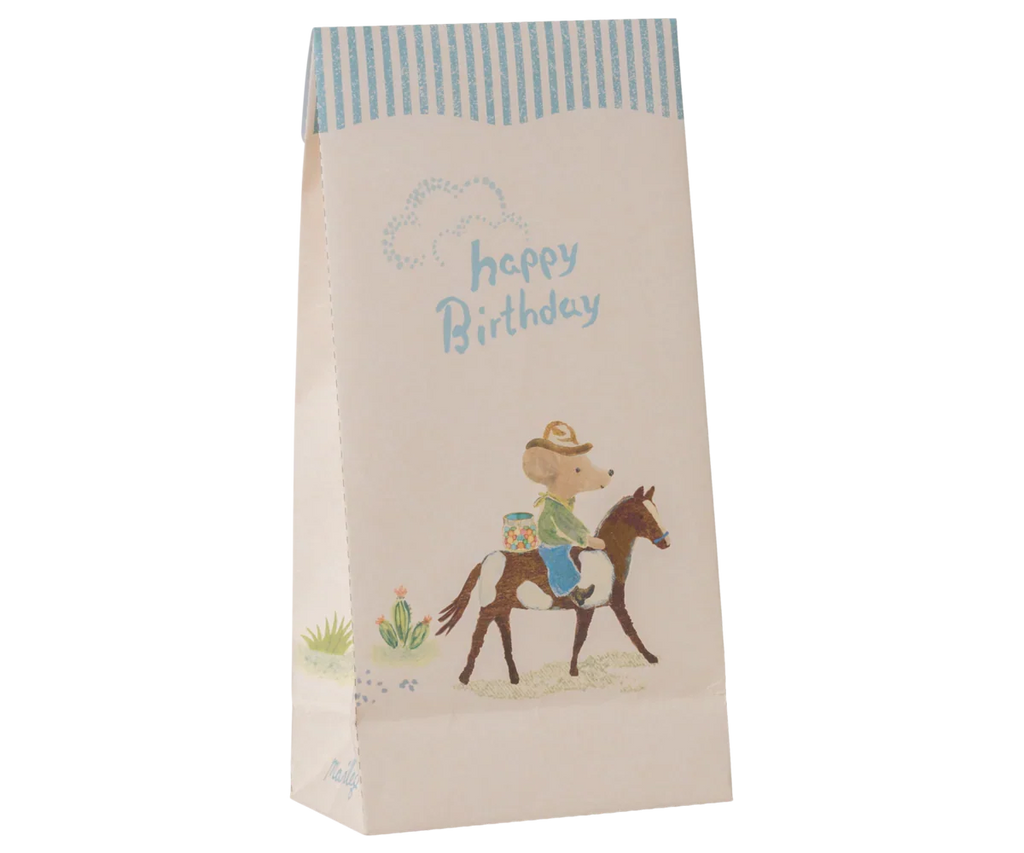 Maileg Goodie Bags - Happy Birthday - Cowboy - 12 Pieces