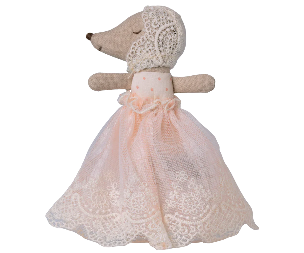 Maileg Baby Mouse in Gown - Powder