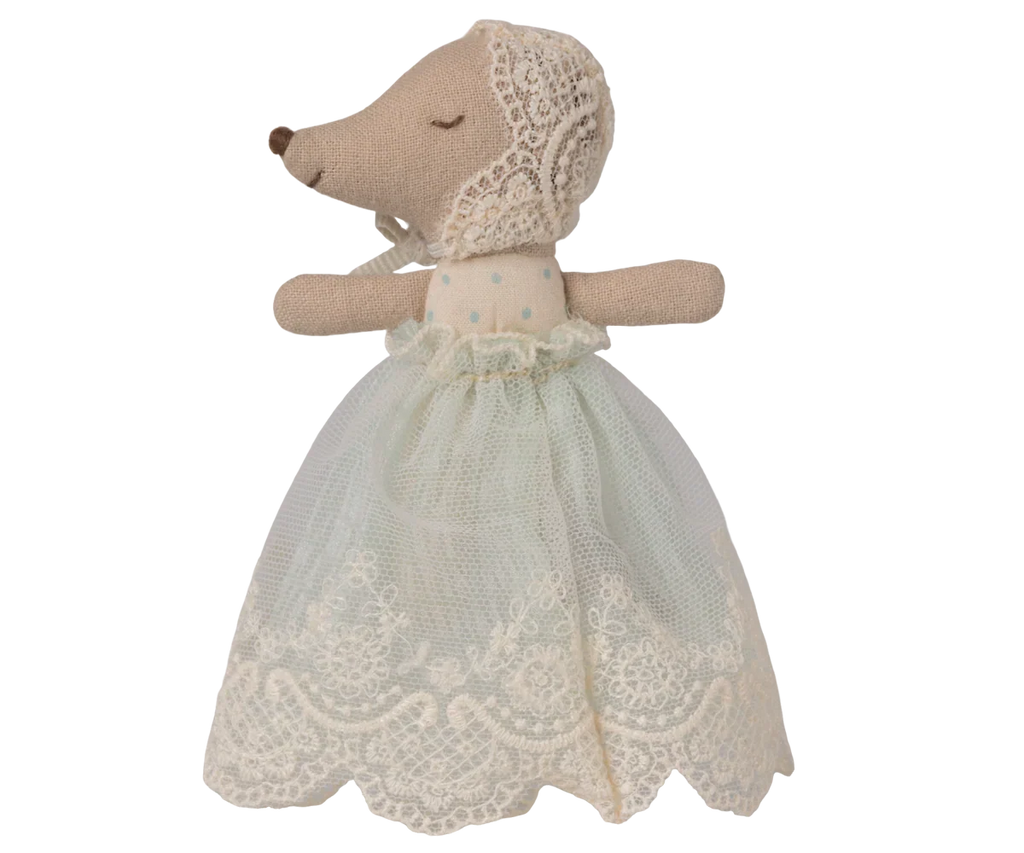 Maileg Baby Mouse in Gown - Mint