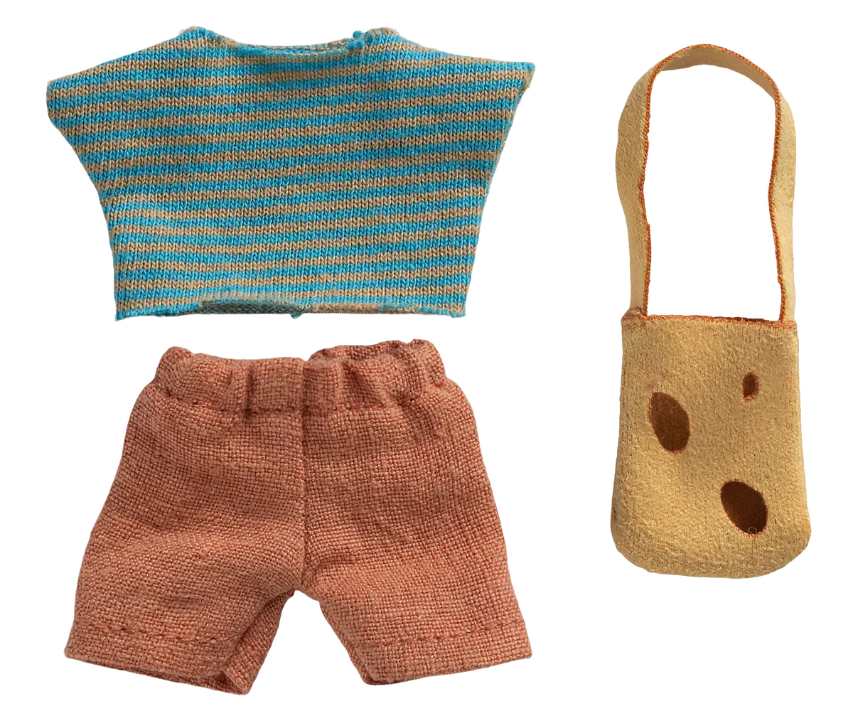 Maileg Clothes and Bag, Little Brother Mouse