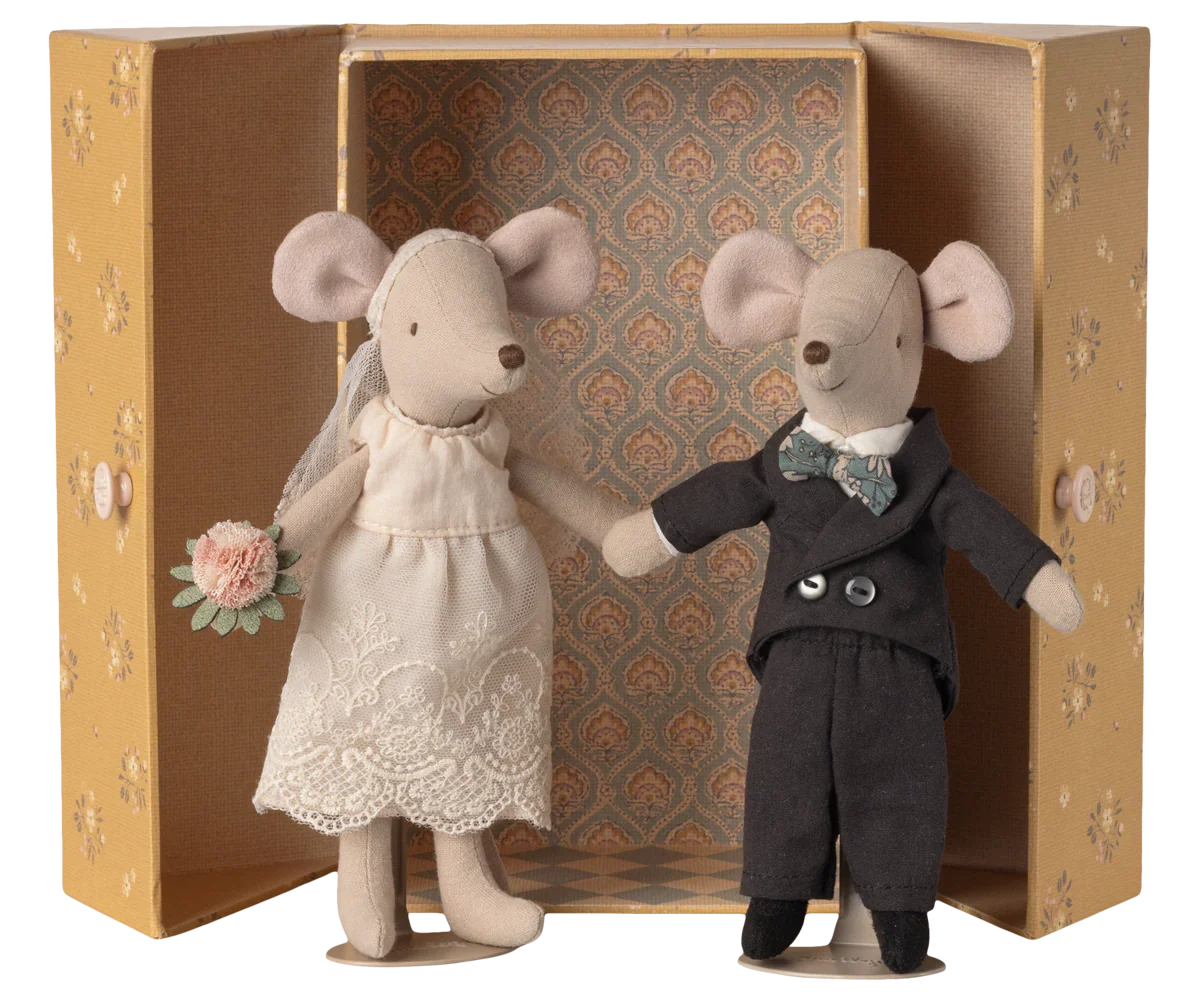 Maileg Wedding Mice Couple in Box, Mum and Dad