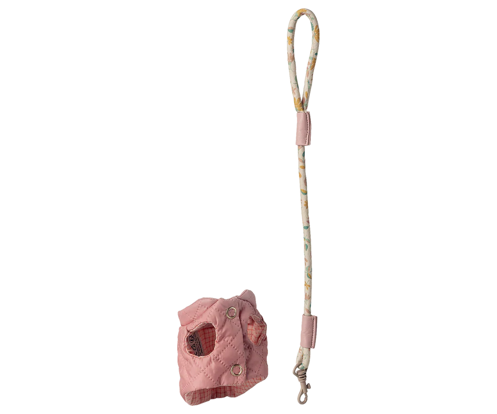 Maileg Pet Supply, Harness and Leash - Rose