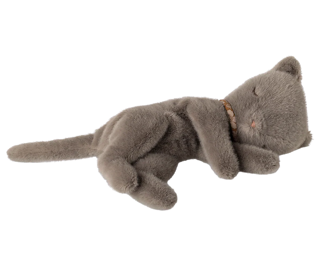 Maileg Sleeping Kitten Plush, Small - Grey